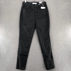 KanCan Jeans Womens 9 28 Black Autumn Coated High Rise Skinny PU Button Fly NWT - Picture 1 of 13