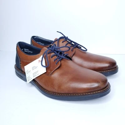 Rieker мужские кожаные туфли Dimitri 12502 шнурует вверх темно-синий каблук размер 42 новый - Изображение 1 из 4