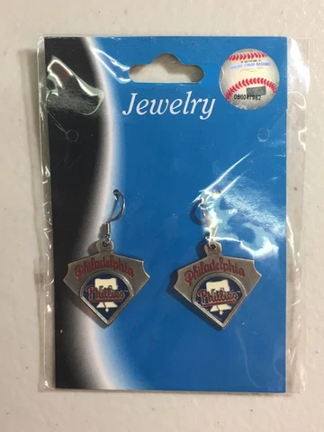 BRAND NEW PHILADELPHIA PHILLIES HOMEPLATE DANGLE EARRINGS FREE SHIPPING Cover