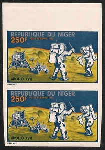 Níger #C203 (AP89) VF MNH IMPERF - 1972 250fr Astronautas en la Luna / Apolo 17 - Imagen 1 de 1
