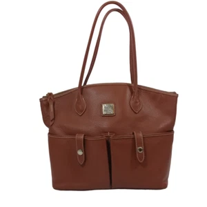 Dooney & Bourke Crescent Women's Brown Shoulder Brown Pebble Grain Leather Tote - Picture 1 of 11