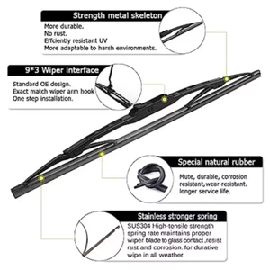 2/ Size 22 Premium Quality Windshield Wiper Blade / Universal Black - Picture 1 of 4