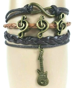 Musiksymbol mit hängender E-Gitarre Unendlichkeitsschicht Wickelarmband  - Bild 1 von 5