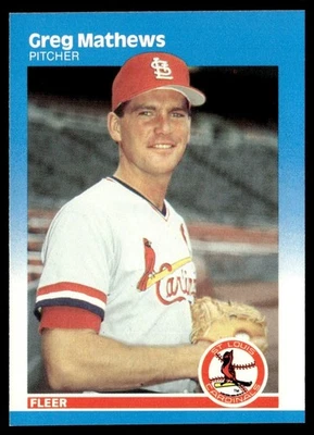 1987 Fleer Greg Mathews Rookie St. Louis Cardinals #303 - Image 1 of 2