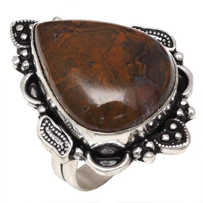 Palo Ágata Piedras Preciosas Hechas a Mano Joyería de Plata "7" Foto 1 de 4