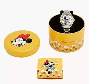 NEU Disney Minnie Mouse x Fossil Special Edition Classic Uhr mit Etui Japan - Bild 1 von 7
