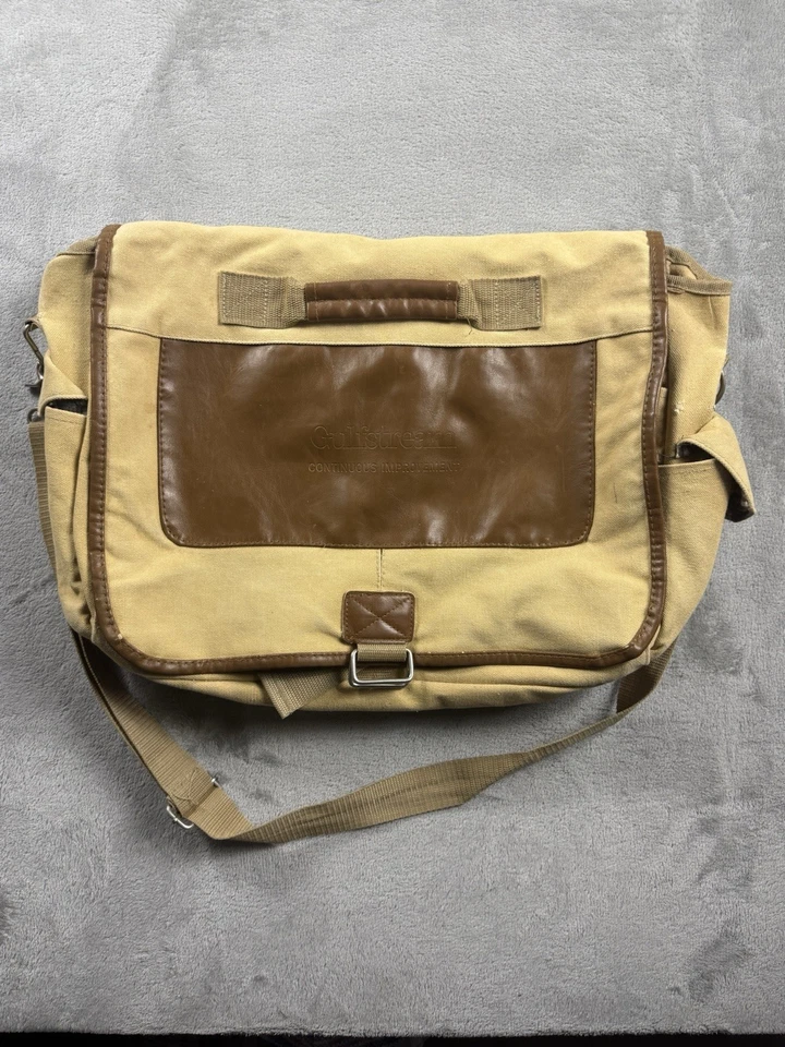Field & Co Canvas Laptop Messenger Bag Tan Brown Plaid Work Shoulder Satchel - Изображение 1 из 4