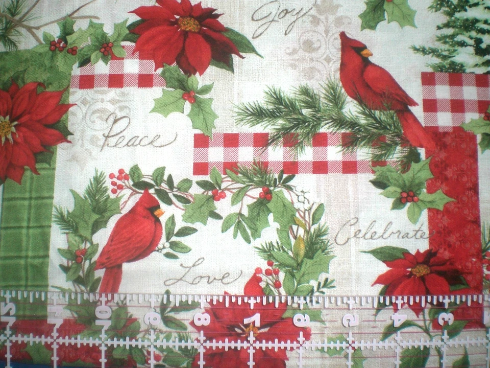 Tela de algodón con estampado navideño Temporada de Corazón de 2 yardas  Foto 1 de 1