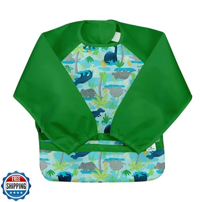 Babero manga larga fácil de usar green sprouts | Protección impermeable | Flipped Poc Foto 1 de 4