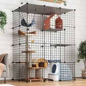 Large Cat Cage Enclosure Indoor DIY Cat Playpen Detachable Metal Wire Kennels... - Picture 1 of 7