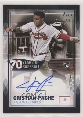 2021 Topps 70 Years of Baseball Black 167/199 Cristian Pache Rookie Auto RC - Image 1 of 3