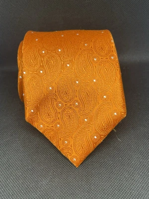 Corbata Condesa Mara Paisley Naranja Seda Moderna Usada en Excelente Condición Diseñadora Foto 1 de 4
