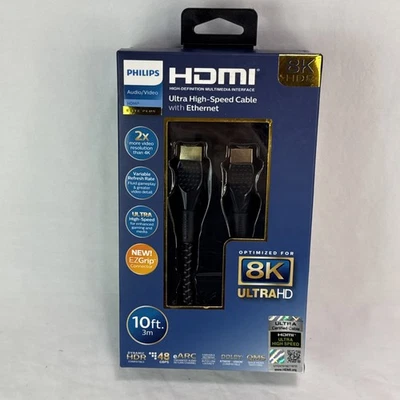 Philips 10ft Premium 8K HDMI Ultra High Speed Ethernet Braided Audio Video Cable - Image 1 of 4
