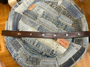 Diesel belt vintage metal letters logo brown leather - Picture 1 of 11