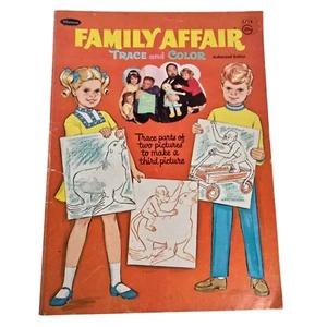 Vintage Coloring Book 1969 Family Affair Trace and Color Whitman Mrs Beasley - Picture 1 of 23