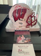 WISCONSIN BADGERS LUKE FICKELL SIGNED SPEED MINI HELMET ON WISCONSIN w JSA COA