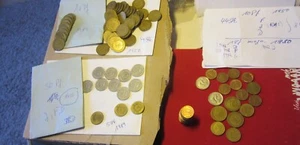 lot münzen brd ab 1950 10 pf 15 x 50 pf  2 dm 1 pf 1969 1966 1968 G 2 PF magnet - Bild 1 von 15
