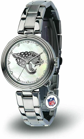 NEW JACKSONVILLE JAGUARS WOMEN'S CHARM WATCH MOTHER OF PEARL LICENSED Cover