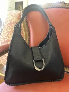 Whipstitch Buckle Bag Designer Inspired Black Preppy Classy ElegaBRAND NEW w TAG - Picture 1 of 17
