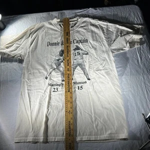 DE COLECCIÓN New York Yankees DONNIE & THE CAPTAIN “WHITISH” Grande Gildan 100% Algodón - Imagen 1 de 11