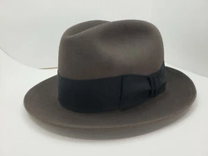 STETSON NOLTON FUR FELT HAT FEDORA TAUPE MADE IN USA - Picture 1 of 8