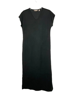 Denim & Co. Vestido de salón Comfort Zone tejido felpa Maxi A547109 negro talla XS NUEVO Foto 1 de 4