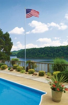 Concord American 20' Flagpole Tapered Aluminum Traditional Pole Kit Free Ship - Image 1 of 2