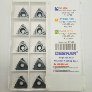 10 piezas insertos indexables 16ER 2.0ISO LDA inserto de roscado de carburo para PMK - Imagen 1 de 8