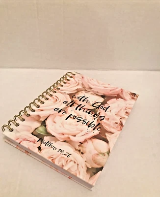 With God All Things Are Possible Christian Inspired Journal Math 19:26 Roses - Image 1 of 4