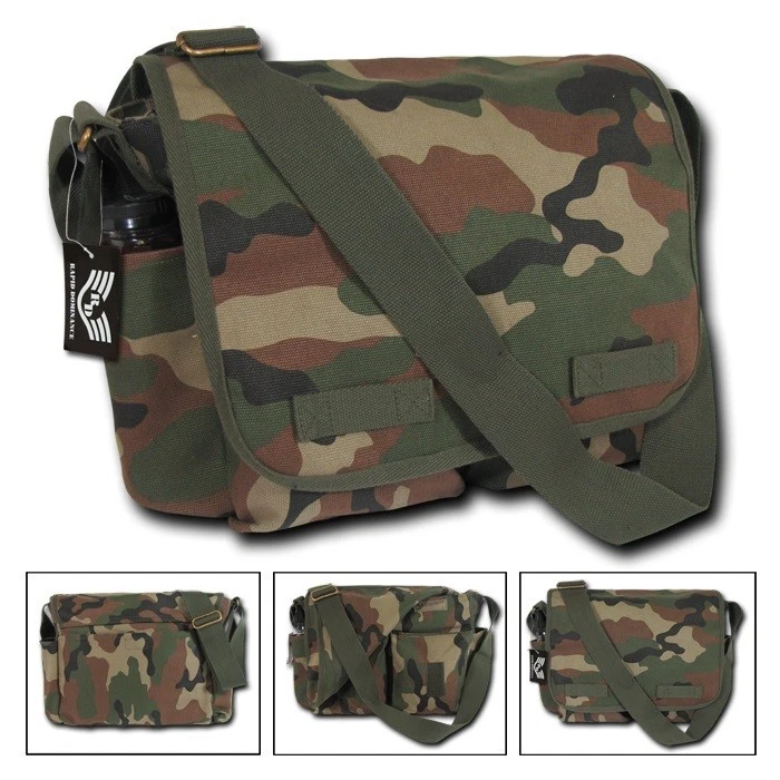 Camuflado Ejército Militar Mensajero Peso Pesado Campo Lona Hombro Laptop Bolso Bolsos  Foto 1 de 1