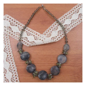 19" Agate Natural Stone Necklace Pentant Gemstone Quartz Boho Yoga Xmas Gift 187 - Picture 1 of 1