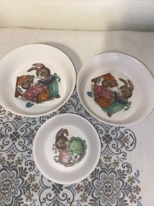 Vintage Oneida Deluxe Melamin Peter Rabbit 3 Kinderschalen 3243 & 3258 " - Bild 1 von 8
