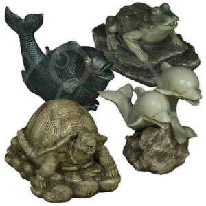 Bermuda Spitter Pond Ornaments Frog Dolphin Tortoise Fish Water Feature Ornament