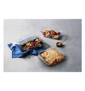 Glasslock 6-Piece Glass Bakeware Food Storage Set - Picture 1 of 4