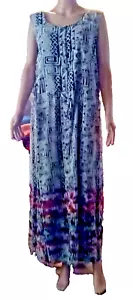 Women Within Plus Size Sleeveless Maxi Dress 1X Polyester Lined Made in India - Picture 1 of 12