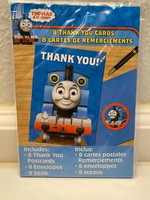 NEW THOMAS & FRIENDS Birthday Party 8 Thank You Postcards w/Envelopes and Seals - Image 1 of 2