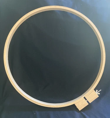 14" Embroidery Hoop Frame Ring Wood Large Wooden Round Wing Nut Closure - Image 1 of 3