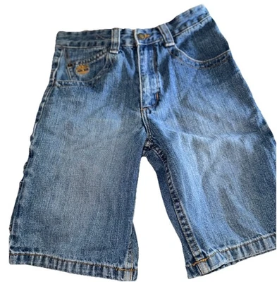 Timberland Youth Boys Medium Wash Knee Length Denim Shorts 100% Cotton - Size 7 - Image 1 of 4