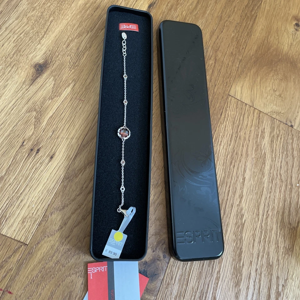 Esprit Armreif Armband Silber Braun 18-20 cm Länge Edel Neu - Bild 1 von 4