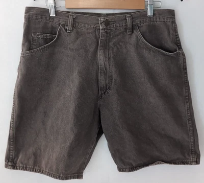 Pantalones Cortos de Jean Wrangler De Colección Para Hombre 34 Se Ajusta 31 Pantalones Cortos de Denim Tostados Sueltos Patinador Años 90 Foto 1 de 4