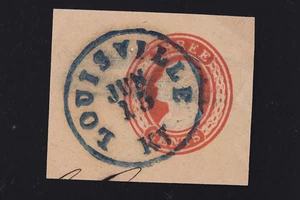 US CUT SQUARE SC# U10 SOTN SON BLUE CITY POSTMARK LOUISVILLE KY 1853 - Picture 1 of 3