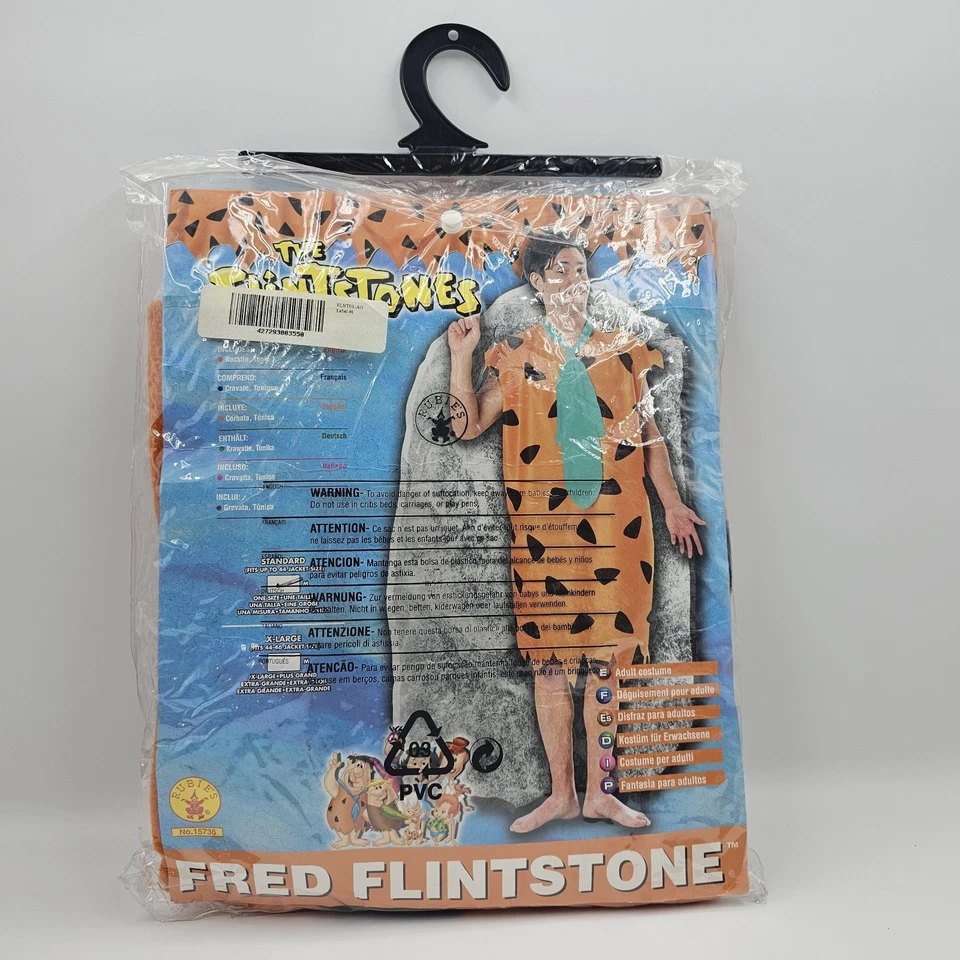 Flintstones Фред Flintstone костюм для взрослых w парик оранжевый стандарт OSFM рубины - Изображение 1 из 4