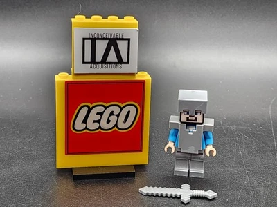 LEGO Minecraft Steve en armadura de hierro completa con espada minifigura - min053 Foto 1 de 4