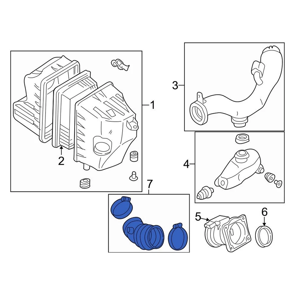 For Mercury Mariner 2005-2007 Mercury 2L8Z9B659BA Engine Air Intake Hose - Image 1 of 1