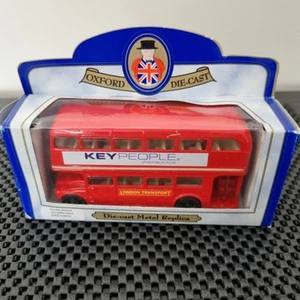 Oxford Die Cast Model Red London Bus advertising Key People Pharmaceutical - Picture 1 of 6
