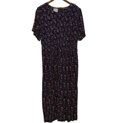 Dressbarn Dress Womens 20W Floral Short Sleeve Midi Pockets Teacher Core Vintage - Image 1 of 4