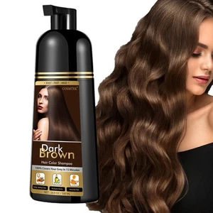COSMTEK Dark Brown Hair Dye Shampoo for Gray Hair, Instant Natural Hair Color... - Picture 1 of 5