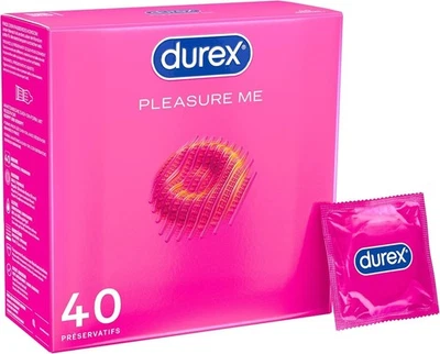 40 Stk Durex Pleasure Me Kondome – Gerippt & Genoppt, Extra Feucht - Bild 1 von 4