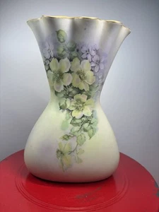 Vintage Andrea von Sadek Vase 8 Zoll Porzellan Floral handbemalt Goldrand 7571 - Bild 1 von 11
