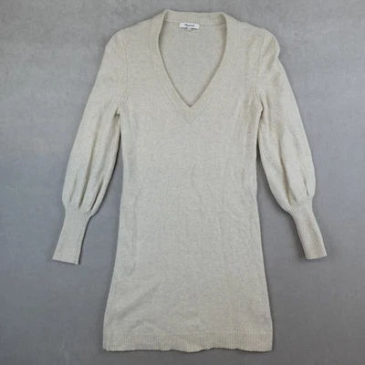 Suéter feminino Madewell lã merino manga bolha vestido S creme de aveia - Imagem 1 de 4